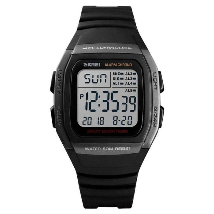 Square Digital Sport Alarm Chronograph Electronic Men