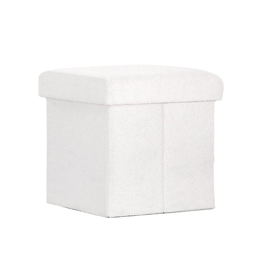 Goslash Picks Square Foot Stool Teddy Fabric Storage