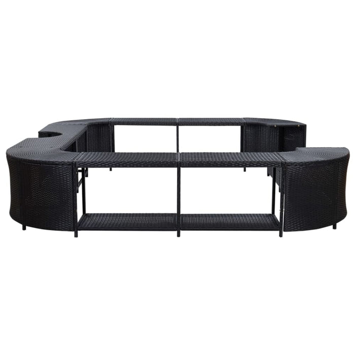 Square Spa Surround Black 268 x 55 Cm Poly Rattan Albit