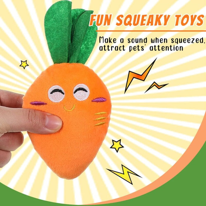 Squeaky Stuffed Soft Dog Chew Carrot Toy For Small Medium