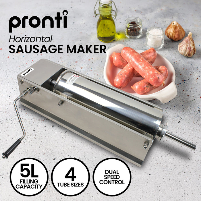 5L Stainless Steel Horizontal Sausage Stuffer