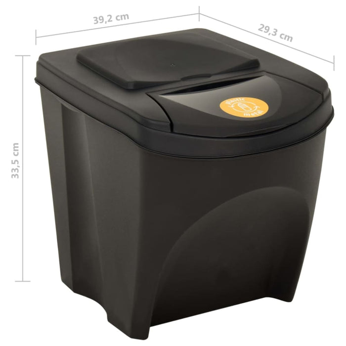 Stackable Dustbins 4 Pcs Anthracite 100 l Tolonp