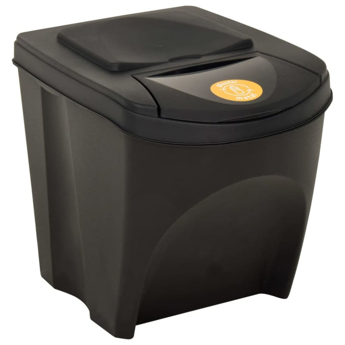 Stackable Dustbins 4 Pcs Anthracite 100 l Tolonp