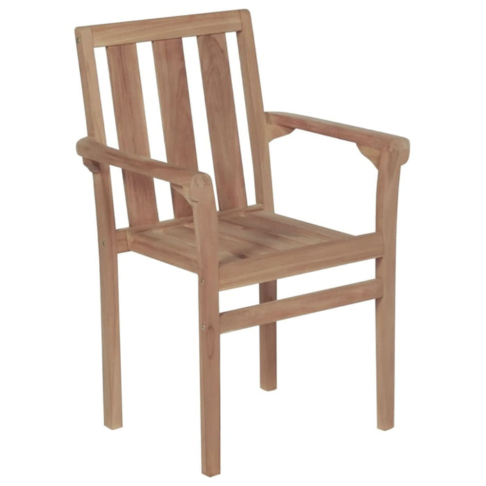 Stackable Garden Chairs 2 Pcs Solid Teak Wood Atbao