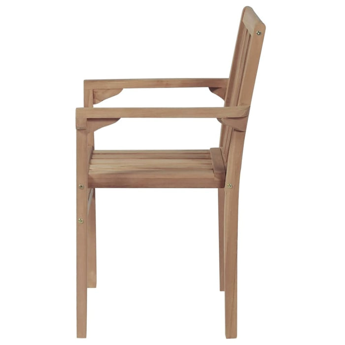 Stackable Garden Chairs 2 Pcs Solid Teak Wood Atbao