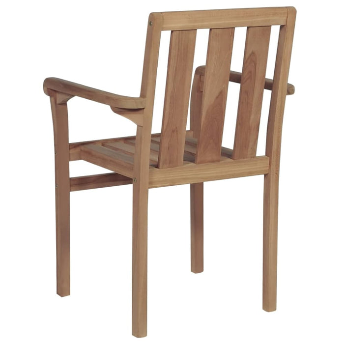 Stackable Garden Chairs 2 Pcs Solid Teak Wood Atbao