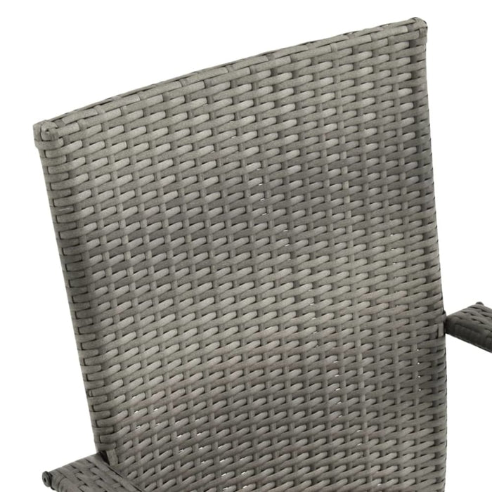 Stackable Outdoor Chairs 2 Pcs Grey Poly Rattan Alala