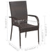 Stackable Outdoor Chairs 6 Pcs Poly Rattan Brown Tobbnl