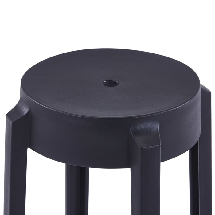 Stackable Stools 4 Pcs Black Plastic Gl726