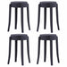 Stackable Stools 4 Pcs Black Plastic Gl726