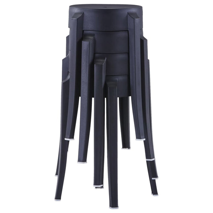 Stackable Stools 4 Pcs Black Plastic Gl726