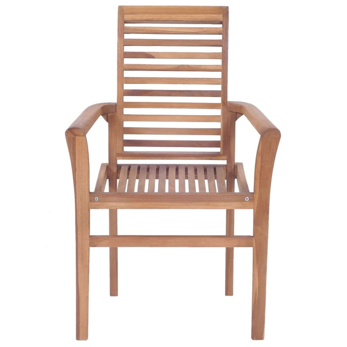 Stacking Dining Chairs 6 Pcs Solid Teak Wood Tbixkaa