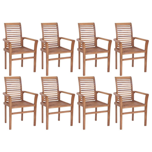 Stacking Dining Chairs 8 Pcs Solid Teak Wood Tbixkap