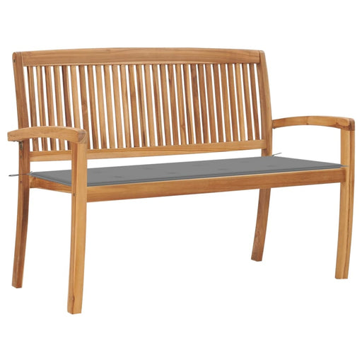 Stacking Garden Bench With Cushion Solid Teak Wood Tbltxnb