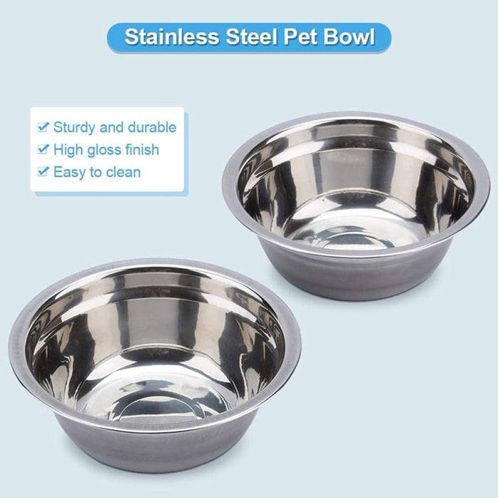 Stainless Steel Anti-skidelevated Pet Feeder Double Dog