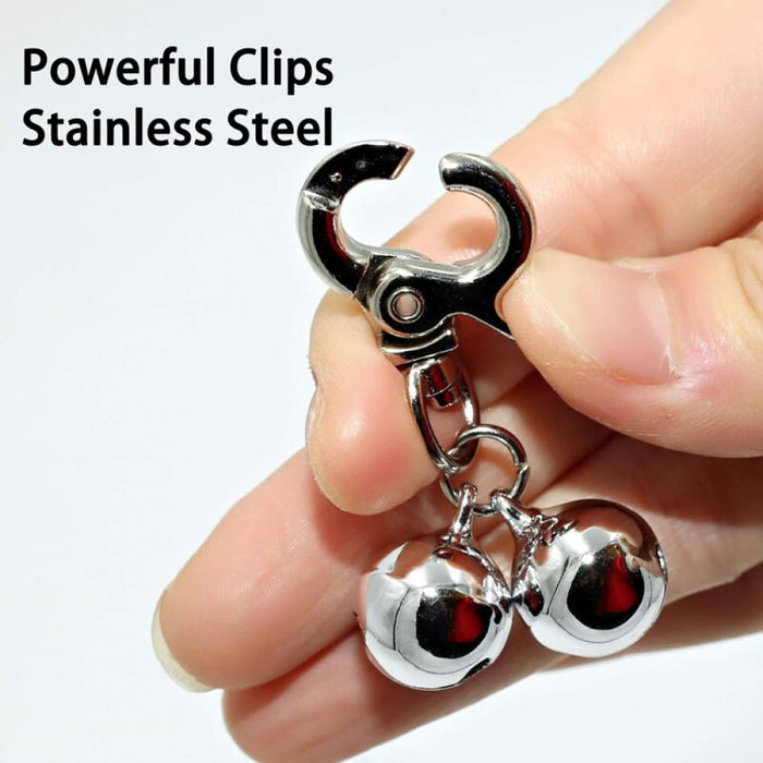 Stainless Steel Charm Heavy Duty Snap Clips Bells For Pet