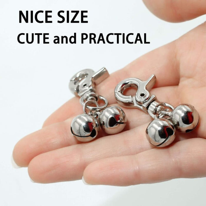 Stainless Steel Charm Heavy Duty Snap Clips Bells For Pet