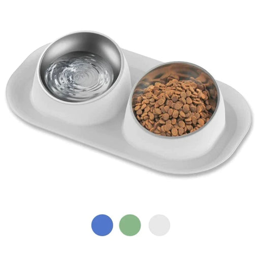 Stainless Steel Double Dog Bowl Anti Skid No Spill