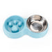 Stainless Steel Eco-friendly Slow Feeder Double Pet Food