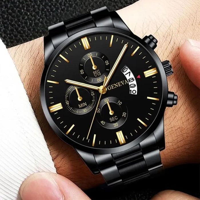 Stainless Steel Mens Luxury Watch With Calendar Business