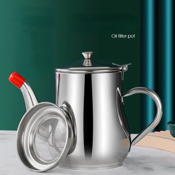 Stainless Steel Oil Pot With Filter Household Essential