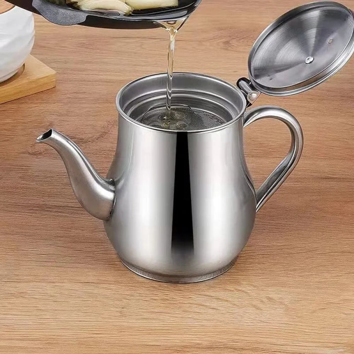 Stainless Steel Oil Pot With Filter Household Essential