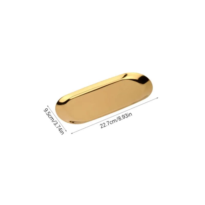 Stainless Steel Oval Tray For Jewellery Storage And Desktop