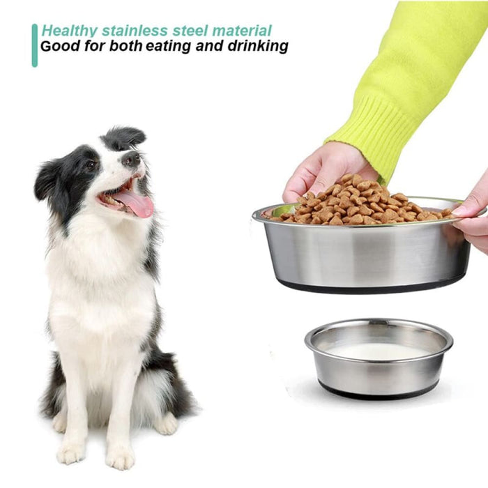 Stainless Steel Non-slip Pet Food Water Feeder Bowl