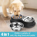 Stainless Steel Non-slip Pet Water Food Dishes Feeder Bowls