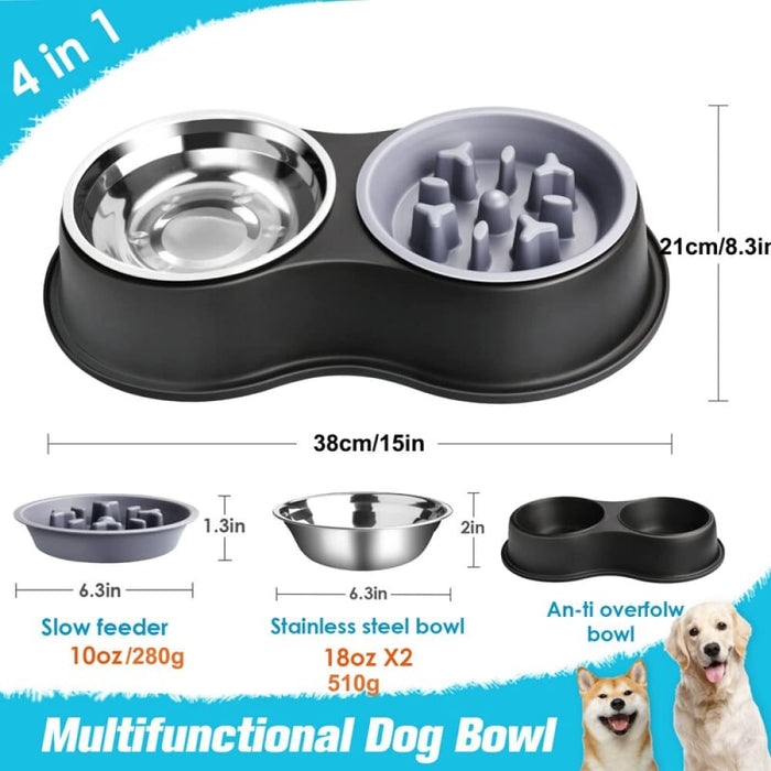 Stainless Steel Non-slip Pet Water Food Dishes Feeder Bowls