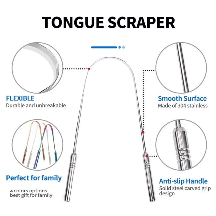 Stainless Steel Tongue Scraper For Fresh Breath And Oral