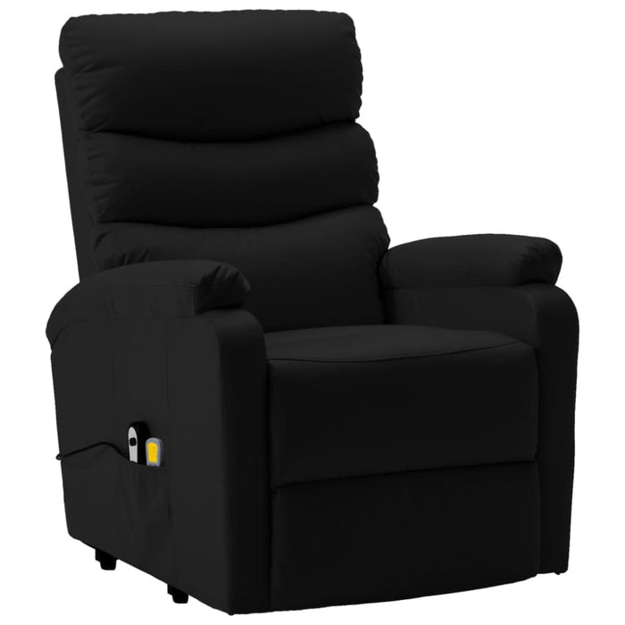 Stand-up Massage Recliner Black Faux Leather Txoxnt