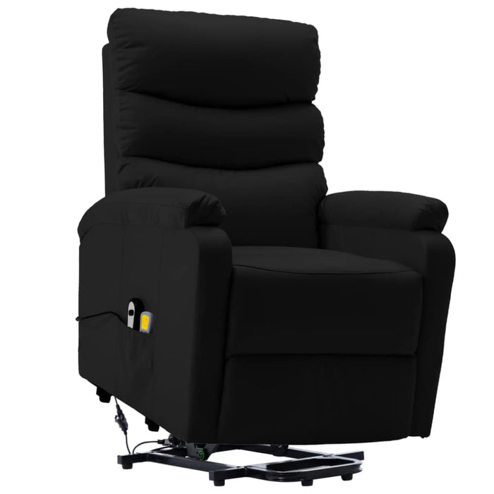 Stand-up Massage Recliner Black Faux Leather Txoxnt