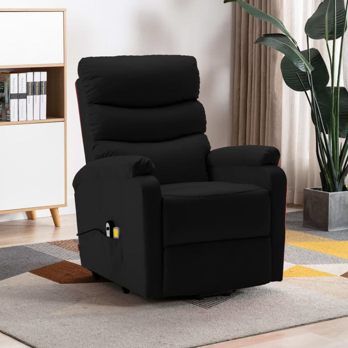 Stand-up Massage Recliner Black Faux Leather Txoxnt