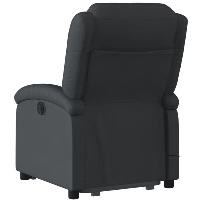 Stand Up Massage Recliner Chair Black Real Leather Txbpant