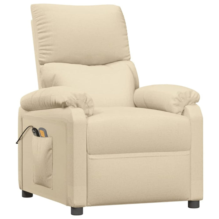 Stand Up Massage Recliner Chair Cream Fabric Topxabp