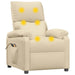 Stand Up Massage Recliner Chair Cream Fabric Topxabp