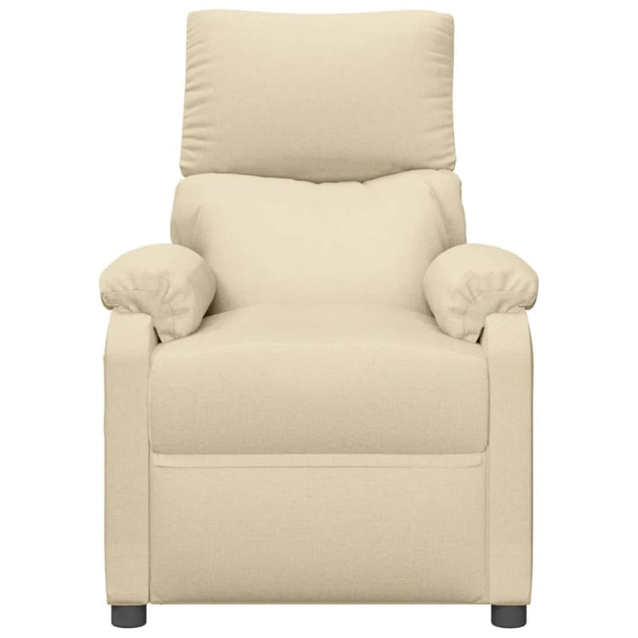 Stand Up Massage Recliner Chair Cream Fabric Topxabp