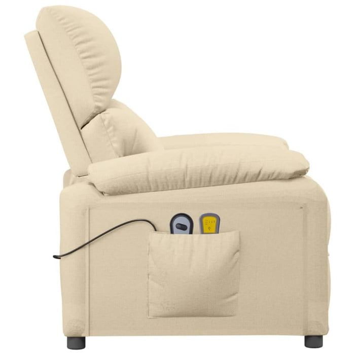 Stand Up Massage Recliner Chair Cream Fabric Topxabp