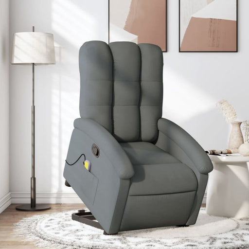 Stand Up Massage Recliner Chair Dark Grey Fabric Txbpabo