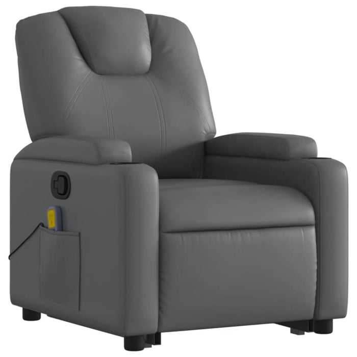 Stand Up Massage Recliner Chair Grey Faux Leather Txbpppi