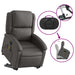 Stand Up Massage Recliner Chair Grey Real Leather Txbpanp