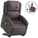 Stand Up Massage Recliner Chair Grey Real Leather Txbpanp