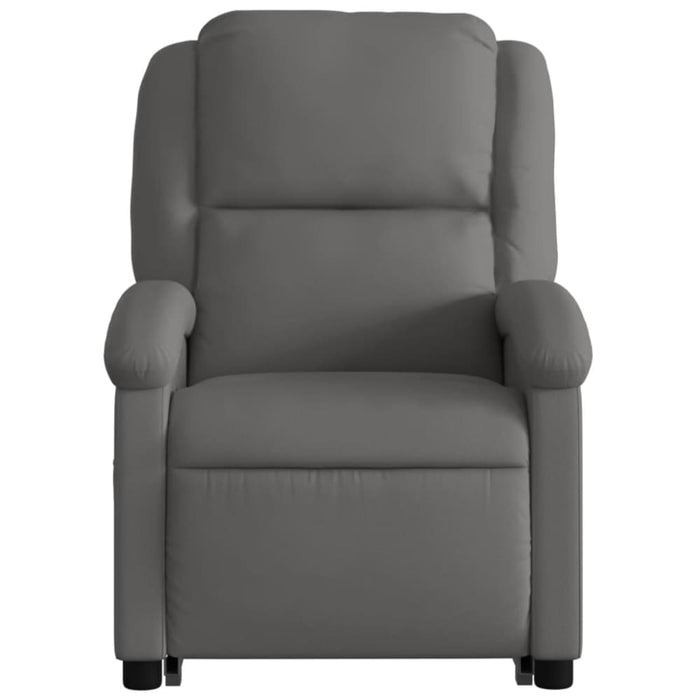 Stand Up Massage Recliner Chair Grey Real Leather Txbpanp