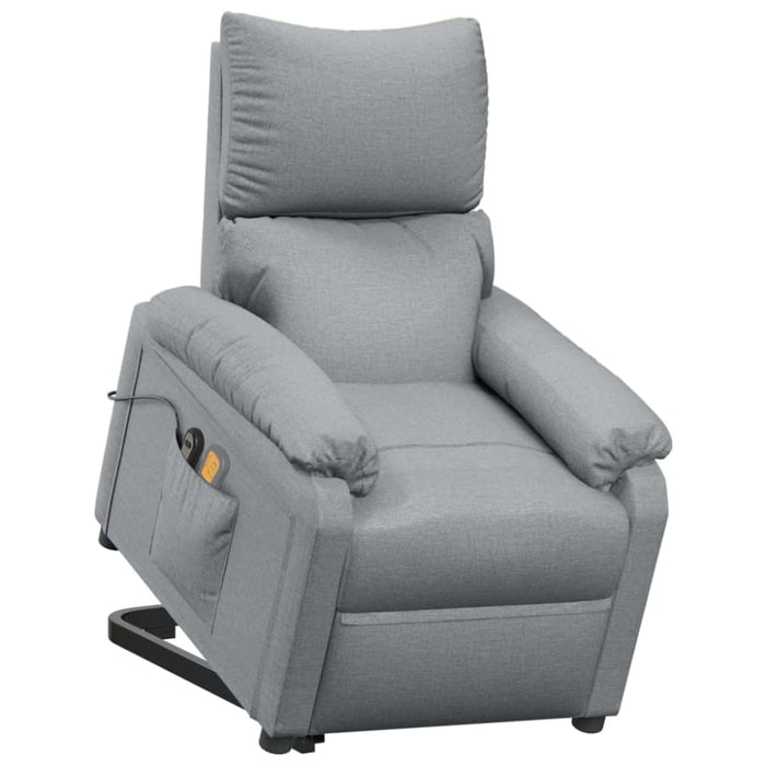 Stand Up Massage Recliner Chair Light Grey Fabric Topxabl