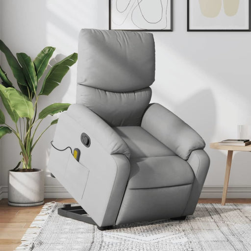 Stand Up Massage Recliner Chair Light Grey Fabric Txbpibb