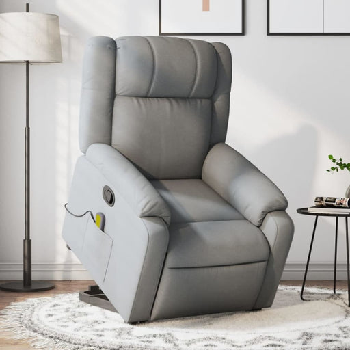 Stand Up Massage Recliner Chair Light Grey Fabric Txbpipn