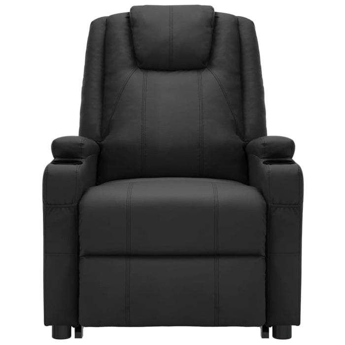 Stand Up Massage Reclining Chair Black Faux Leather Topxxaa