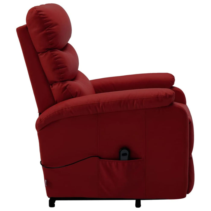 Stand Up Recliner Wine Red Faux Leather Gl9151