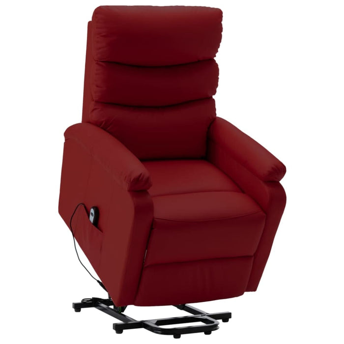 Stand Up Recliner Wine Red Faux Leather Gl9151